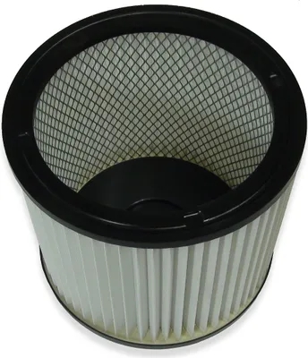 A close-up, slightly angled view of a pleated vacuum cleaner filter.