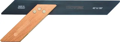 Immagine prodotto di Righello angolare da 300 mm con angoli di 45° e 135°, in legno di faggio