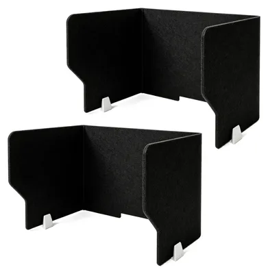 Büro-Trennwand 2er Set faltbar Sichtschutz Filz 50x60x50 cm