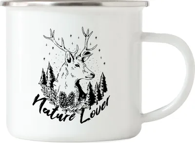Produktbild von Nature Lover Tasse Naturliebe Wanderlust Reh zwischen Bäumen in der Natur