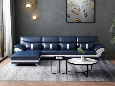 Zdjęcie produktu dla Ecke Ecksofa L-Form Wohnlandschaft Sofa Couch Polster Garnitur Sofas Leder