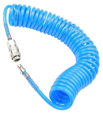 Image de Tuyau flexible pour compresseur d'air, longueur 6 mètres, raccordement 1/4 de pouce, pression maximale 10 bars