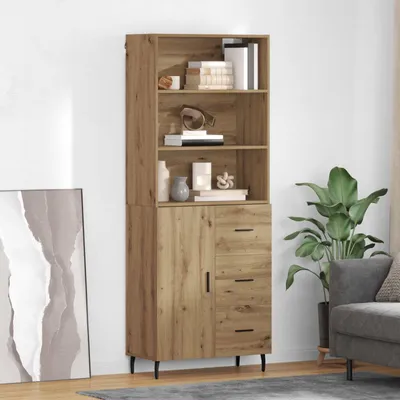Image de vidaXL Meuble haut, 2 pièces, chêne artisanal, 69,5 x 32,5 x 180 cm
