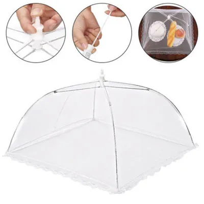 Imagen del producto de Cubierta para alimentos, protector para alimentos, malla protectora para alimentos, cubierta para comidas, cubierta plegable para alimentos