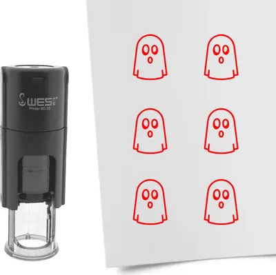 Produktbild von CombiCraft Selbstfärbender Stempel 'Geist' in der Farbe Rot, Ø10mm