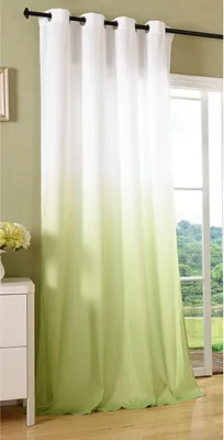 Produktbild von Vorhang blickdicht Farbverlauf Schal mit Ösen Gardine Microsatin Microfaser lichtdurchlässig, 245x140, Apfelgrün, 20425
