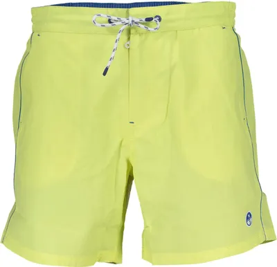 Produktbild von Herren Bade-Boxershorts Grün mit Taschen & Kontrastdetails aus Baumwolle