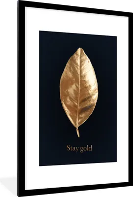 Produktbild von MuchoWow® MuchoWow® Gerahmtes Poster Zitat - Gold - Luxus 60x90 cm - Poster mit zchwarzem Bilderrahmen - Dekoration - Wandposter Wohnzimmer - Hochwertig