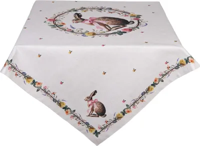 Produktbild von Clayre & Eef Tischdecke 100x100 cm Beige Baumwolle