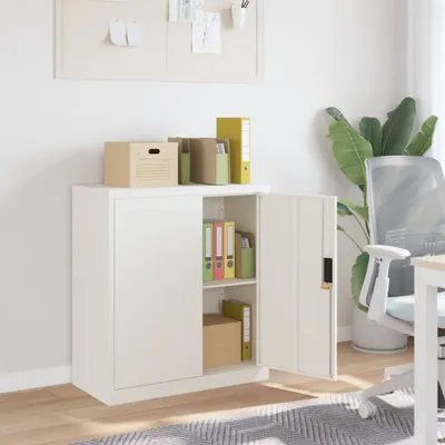 Produktbild von The Living Store Aktenschrank Weiß 79x40x90 cm Stahl