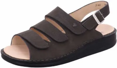 Produktbild von Finn Comfort Sylt Herrensandale 2509-518218, Impala (Nubukleder), Grau Klett- und Schnallenverschluß 38