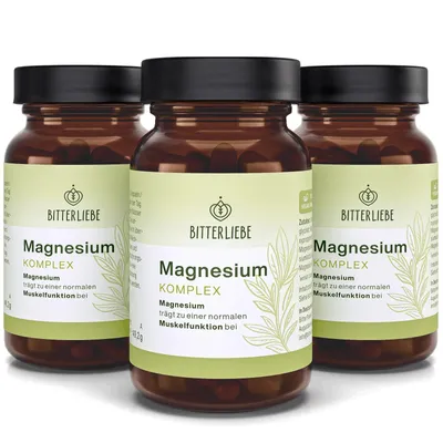 Produktbild von BitterLiebe Magnesium Kapseln - 3x 60 Kapseln