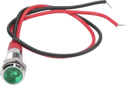 Imagen del producto de Indicador LED metálico de 6 mm, impermeable, para señalización en vehículos de escolta, camiones, barcos, con cable, 6V, color verde