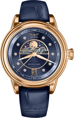 Produktbild von Aviator Damenuhr Aviator Douglas Moonflight Blue Diamonds Limited Edition Ladies' Aviator-V.1.33.2.380.4