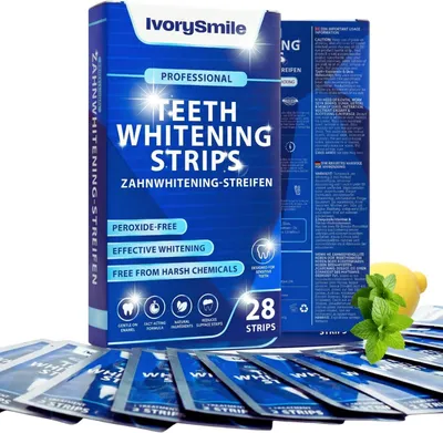 Produktbild von Zahnaufhellungsstreifen für 14 Anwendungen – Professionelle Whitening Strips für weiße Zähne, Bleaching Stripes für Empfindliche Zähne, Zähne 28 Stk