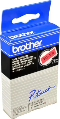 Produktbild von Brother Gloss Laminated Labelling Tape - 12mm, Black/Red