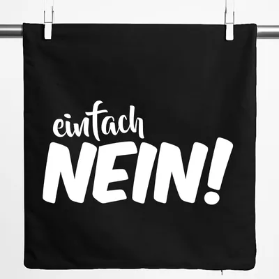 Produktbild von Huuraa Kissenbezug Einfach Nein Schriftzug 40x40cm Black Baumwolle Dekokissenbezug Geschenkidee