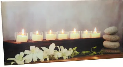 Produktbild von LED Wandbild beleuchtet Feng Shui Kerzen 60cm x 30cm