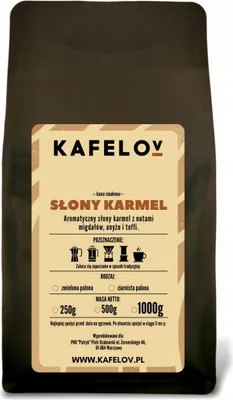 Produktbild von KAFELOV | Kaffeebohnen gesalzenes Karamel 250g - Aromatisch - 100% Arabica - Mittlere Röstung
