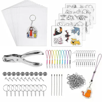 Schrumpffolien-Set, 198-teilig, DIY-Bastelset für Kinder