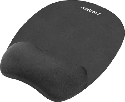 Obrázek produktu pro NATEC Chipmunk, Černá, Jednobarevný, Textil, Paměťová pěna, Guma, Podložka pod zápěstí, Protiskluzové nožky