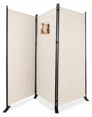 Produktbild von VOUNOT® Paravent Raumteiler 3 Teilig Freistehend Stoff Trennwand 262 x 30 x 173 cm Beige