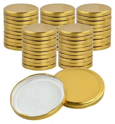 50 Twist-off-Deckel, 82 mm, gold, für Einmachgläser