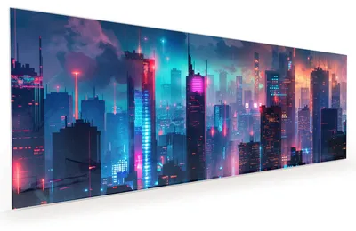 Produktbild von Küchenrückwand Spritzschutz Glas mit Motiv Zukunftsstadt 40 x 40 cm