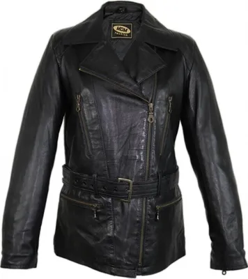 Produktbild von Damen Motorrad Lederjacke aus weichem Lammleder, slim fit, taillierter Schnitt (M)
