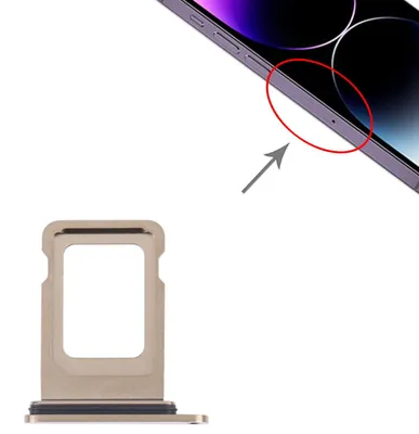Image de Adaptateur pour support de carte SIM + plateau pour carte SIM pour Apple iPhone 14 Pro - Pièce de rechange - Or