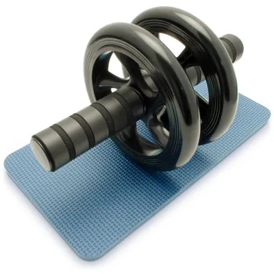 Immagine prodotto di Rullo addominale doppio con supporto per le ginocchia e impugnature ergonomiche