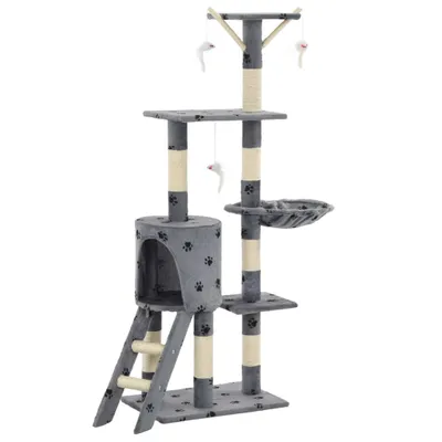 Zdjęcie produktu dla vidaXL Drapak dla kota sizalowy 138 cm Szary odcisk łapy