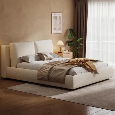 Produktbild von Polsterbett mit Hydraulisches Funktionsbett und Großem Stauraum Doppelbett Jugendbett 180*200cm Beige