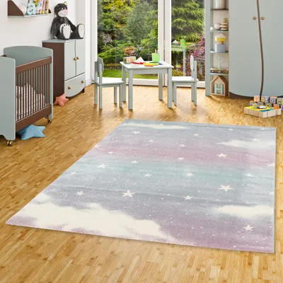 Produktbild von Kinder Teppich Maui Kids Pastell Wolkenhimmel, Größe:80x150 cm