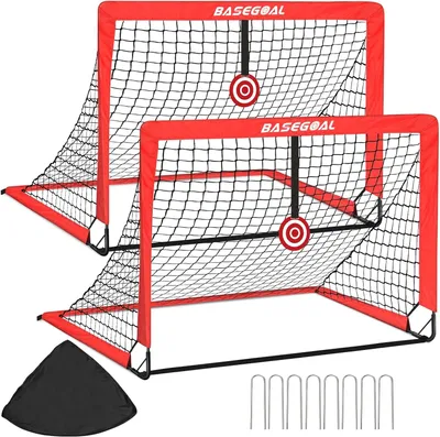 Immagine prodotto di Porta da calcio, dimensioni 120x90x90 cm, set da 2, con bersaglio e borsa, per uso esterno