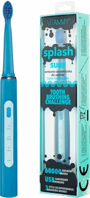 Zdjęcie produktu dla VITAMMY SPLASH, dziecięca szczoteczka soniczna, 8r+, niebieska /surf/