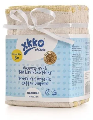 Obrázok produktu pre XKKO Organic Viacvrstvové plienky (4/6/4) BirdEye NATURAL - Newborn