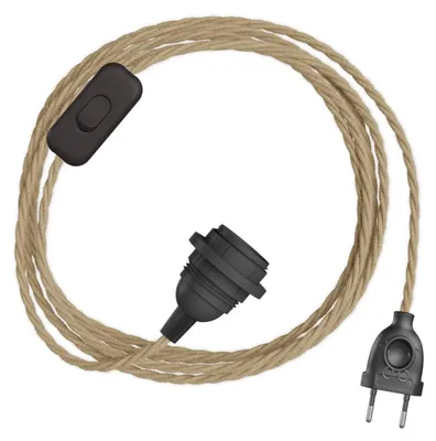 Image de Creative Cables - SnakeBis Twisted pour abat-jour - Câblage avec douille et câble tressé en tissu