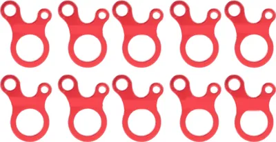 Produktbild von 3-Loch Seilspanner rot, zum Nachspannen von Zeltleinen – für Camping, Wandern & Rucksackreisen – rutschfest