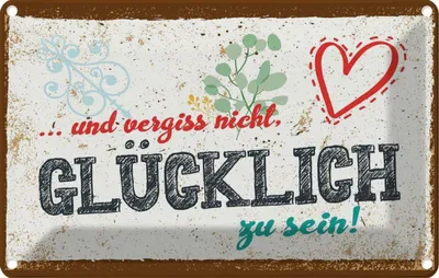 Produktbild von vianmo Blechschild 20x30 cm Und vergiss nicht Glücklich zu sein! Spruch Zitat
