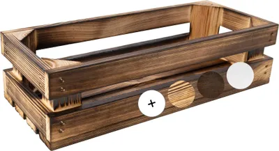 Image de Creative Deco Caisse en Bois Flammé 34 x 14 x 9 cm Caisse Rangement Bois Vintage