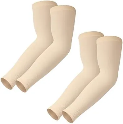 Produktbild von Desoto Ärmlinge 2 Paar, Kühlung UPF 50+, Anti UV Arm Ärmel, Kompressions Armstulpen, Sonnenschutz, Rutschfest Arm Sleeves Running Radsport Volleyball Basketball für Damen Herren