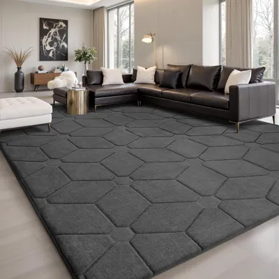 Produktbild von Teppich gelb, für Wohnzimmer, weich, rutschfest, waschbar