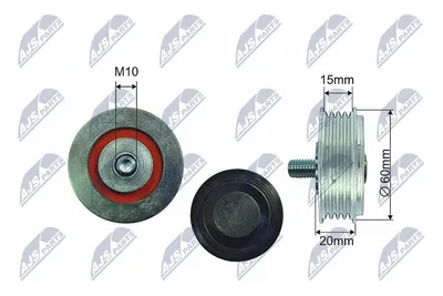 Produktbild von NTY Umlenkrolle Keilriemen RNK-AU-036 für AUDI A4 Limousine (8D2, B5) 20mm 60mm