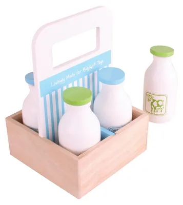Produktbild von BigJigs Holz Milchlieferant Spielset - pädagogisches Rollenspiel
