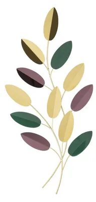 Produktbild von Wandpanel Colorful — kleiner Eisenblätterzweig, 31x61 cm