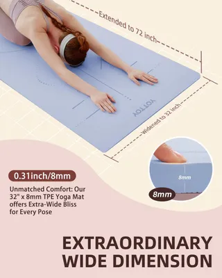 Zdjęcie produktu dla Mata do jogi 182 x 81 cm, TPE, 0,6 cm grubość, antypoślizgowa, czarna, do ćwiczeń