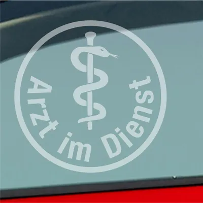 Produktbild von Auto Aufkleber Arzt im Dienst Medizin Rettungsgasse KFZ 10x10 cm Milchglas Sticker Heckscheibenaufkleber