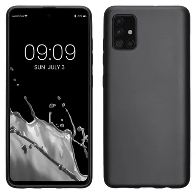 Produktbild von kwmobile Handyhülle für Samsung Galaxy A51 Hülle - Silikon Case metallisch schimmernd - Schutzhülle Cover - Metallic Grau