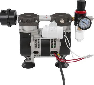 Obrázek produktu pro Elektrická laboratorní vývěva – OL210A – bezolejová – 230 W – 1400 ot./min – zástrčka EU – tlakově lité hliníkové tělo – vzduchový filtr – černá
